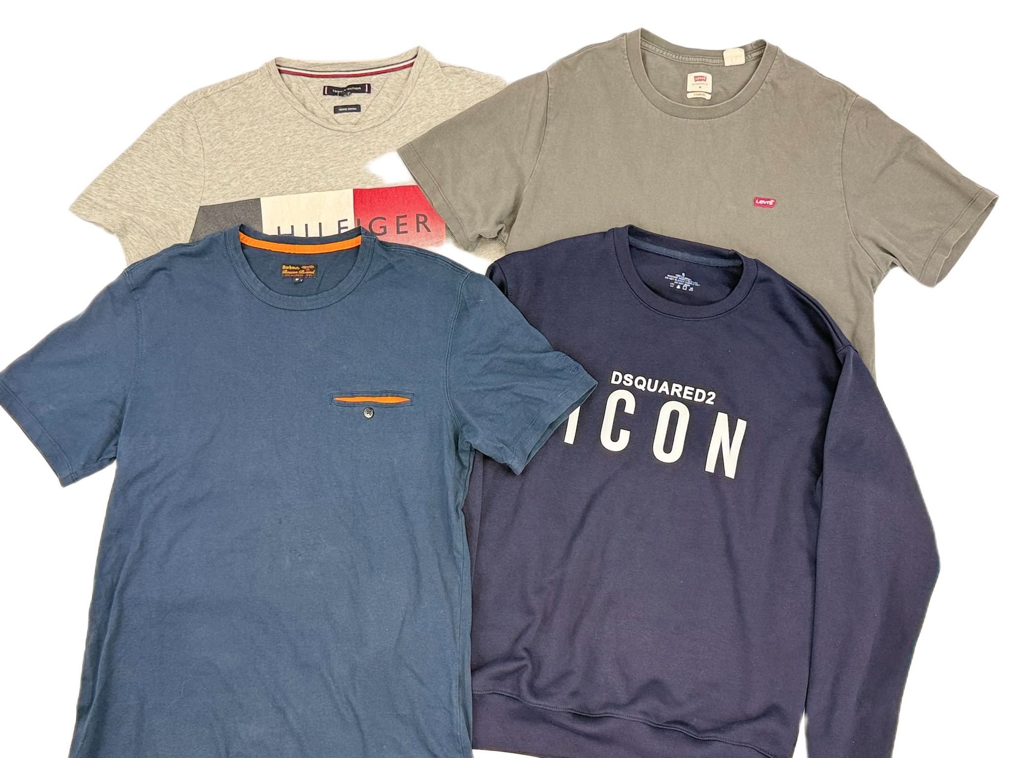 Lot 23 - Men's Designer Brands T-Shirts for Resale Tommy Hilfiger Levis Dsquared Barbour