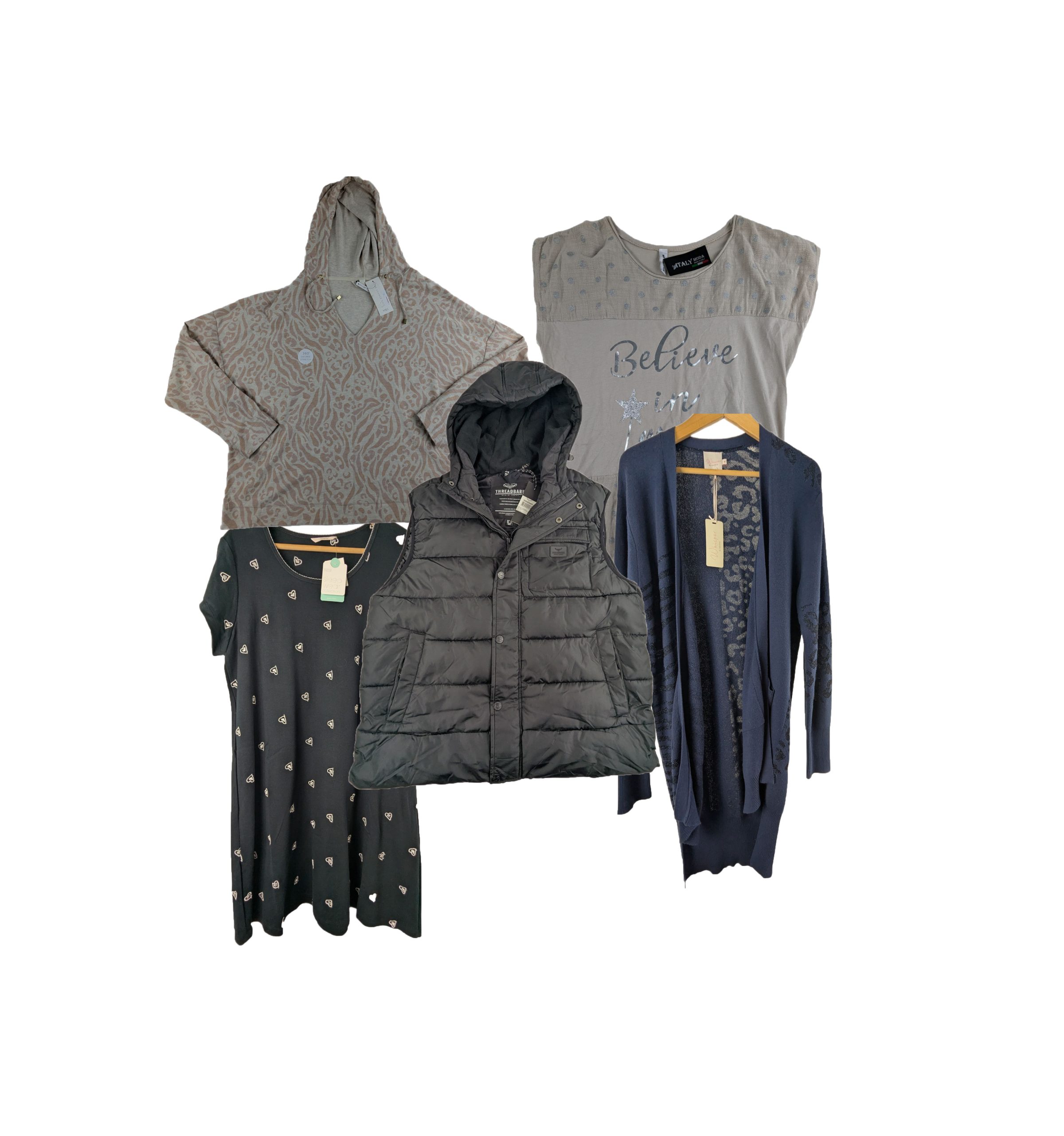 Lot 32 - BNWT Women’s & Unisex Bundle – Brodie, M&S, Threadbare, Made in Italy Reseller Opportunity x5