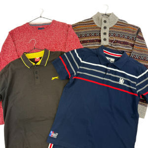 Lot 1 - Men’s Branded Clothing Bundle XL–XXL – Mantaray Scandi Jumper, Slazenger Polo, Chelsea FC Polo Reseller Lot x4