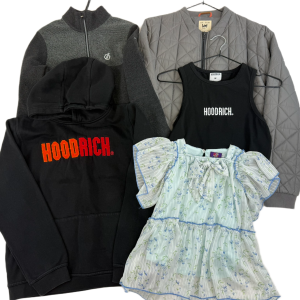 Lot 2 - Mixed Branded Clothing Bundle – Hoodrich Hoodie & Crop Top, Lee Cooper Coat, Dare2B Fleece, Kids Dress Reseller Lot x5