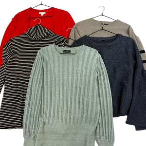 Lot 5 - Women’s Knitwear Bundle – M&S Collection Jumpers, Monsoon Cardigan & Et Vous Crochet Knit Reseller Lot x5