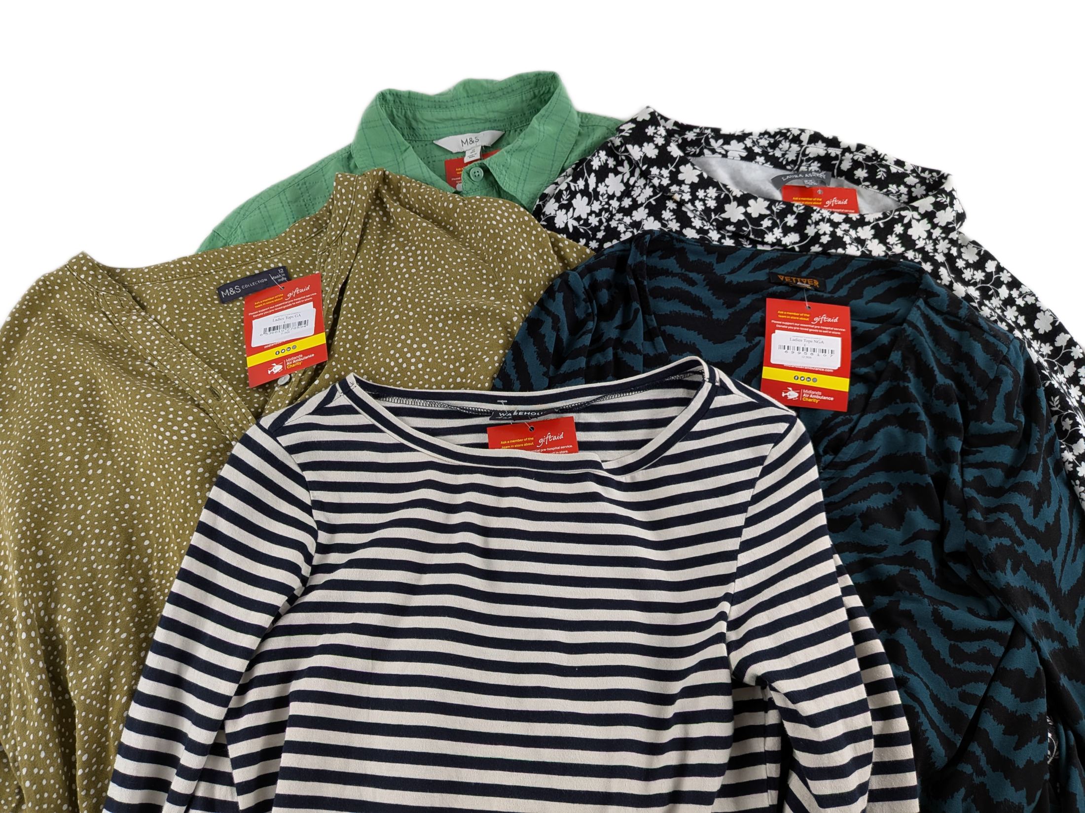 Lot 22 - Women’s Blouse & Top Bundle – Laura Ashley, M&S, Warehouse & Vetiver Mixed Sizes Reseller Lot x5