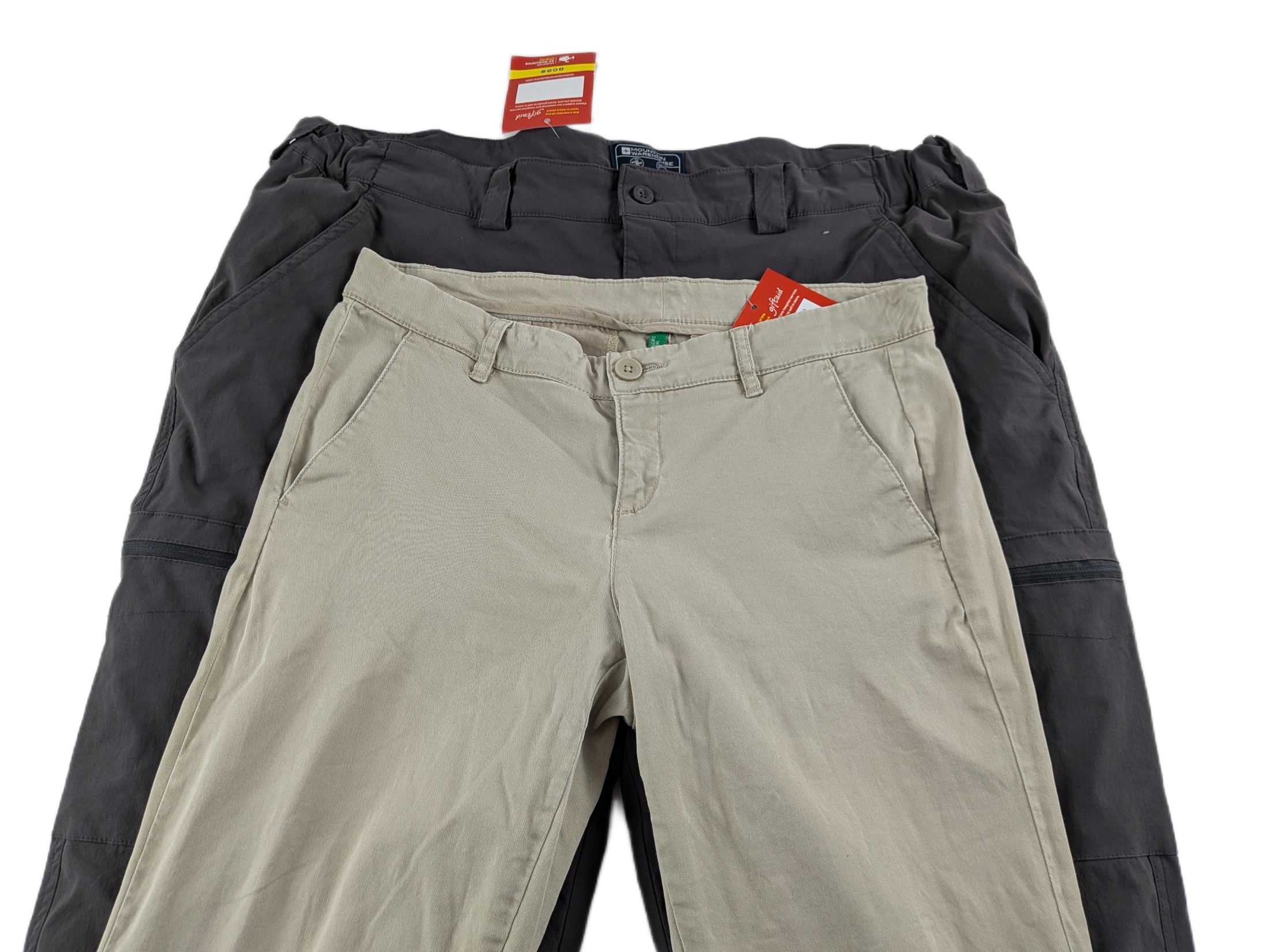 Lot 24 - Men’s Outdoor & Smart Trousers Bundle – Mountain Warehouse Walking Trousers 40” & Benetton Chinos 30” Reseller Lot x2