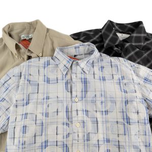 Lot 25 - Men’s Ben Sherman Shirt Bundle – Blue, Black & Beige Patterned Shirts Sizes M–XXL Reseller Lot x3