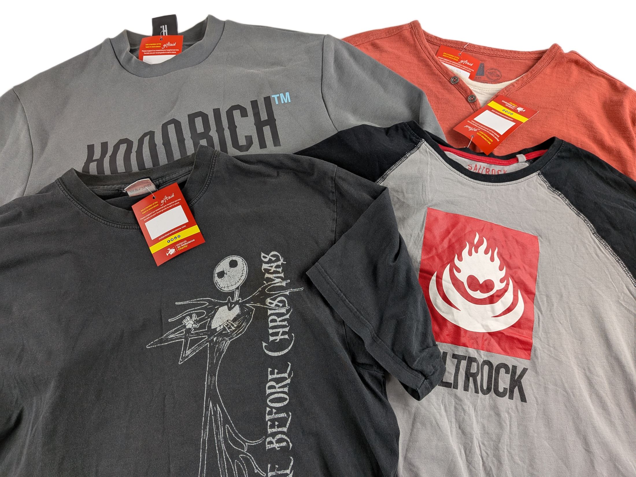 Lot 26 - Mixed Branded Casualwear Bundle – Disney Nightmare Before Christmas, Hoodrich Sweatshirt, Saltrock & North Coast Reseller Lot x4