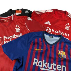 Lot 27 - Football Shirt & Sportswear Bundle – Adidas TechFit, Barcelona & Nottingham Forest Kits Reseller Lot x4