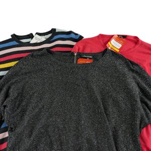 Lot 28 - Women’s Knitwear Bundle – Warehouse Glitter Jumper, M&S Cardigan & John Lewis Striped Knit Mixed Sizes Reseller Lot x3