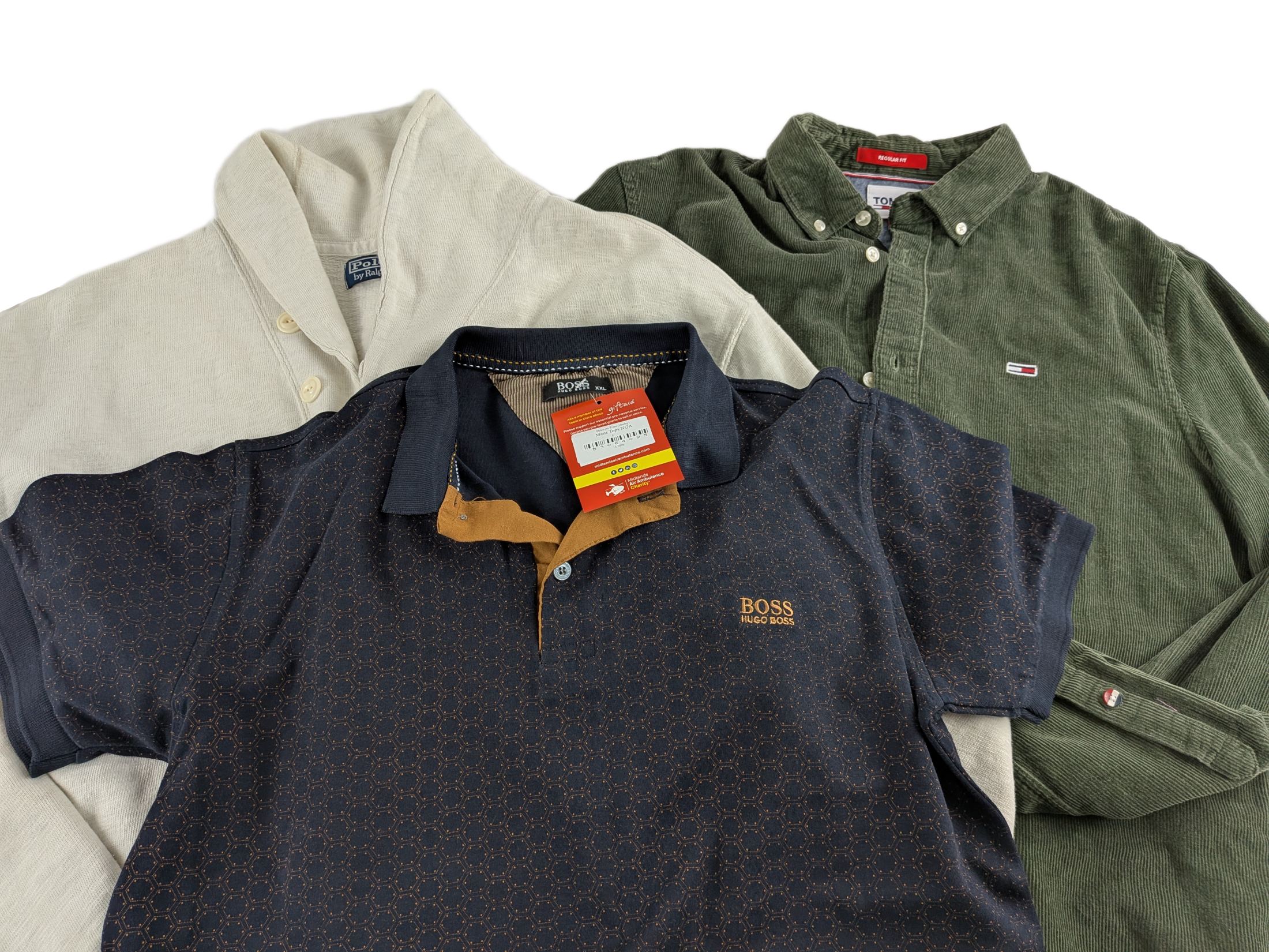 Lot 30 - Men’s Designer Clothing Bundle – Polo Ralph Lauren Jumper, Tommy Jeans Cord Shirt & Hugo Boss Polo Reseller Lot x3